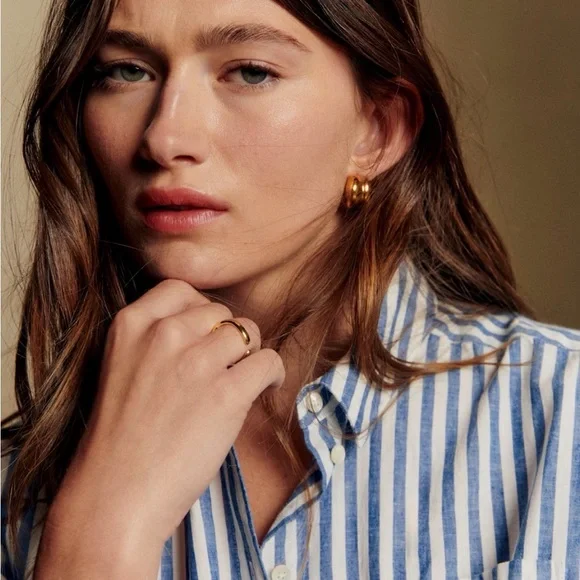 Sezane MAX SHIRT in Striped blue 42 / 10 - Picture 7 of 9